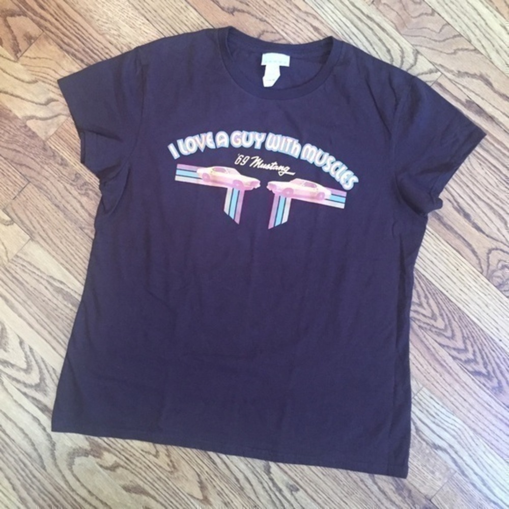 New Retro Style Brown 1969 Mustang Fastback Women’s Fitted Short Sleeve Tee XL